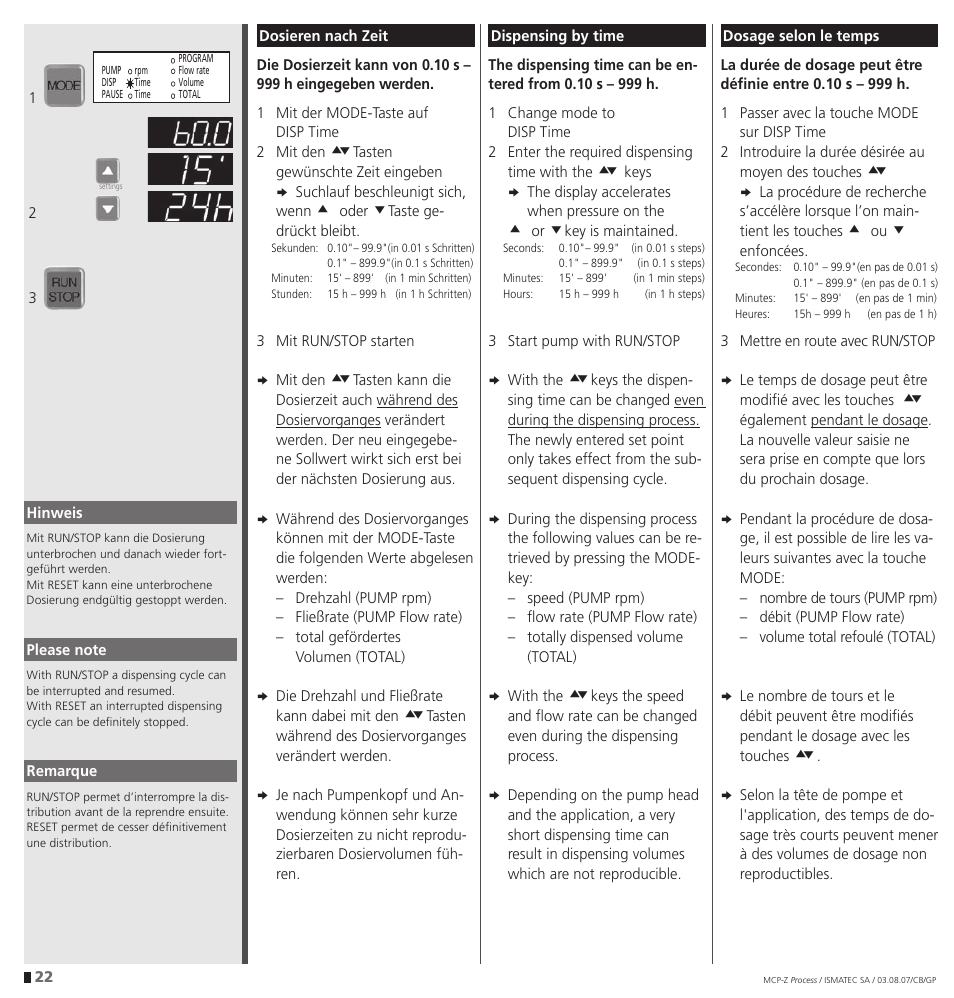 IDEX Health & Science MCP-Z Process User Manual | Page 22 / 60