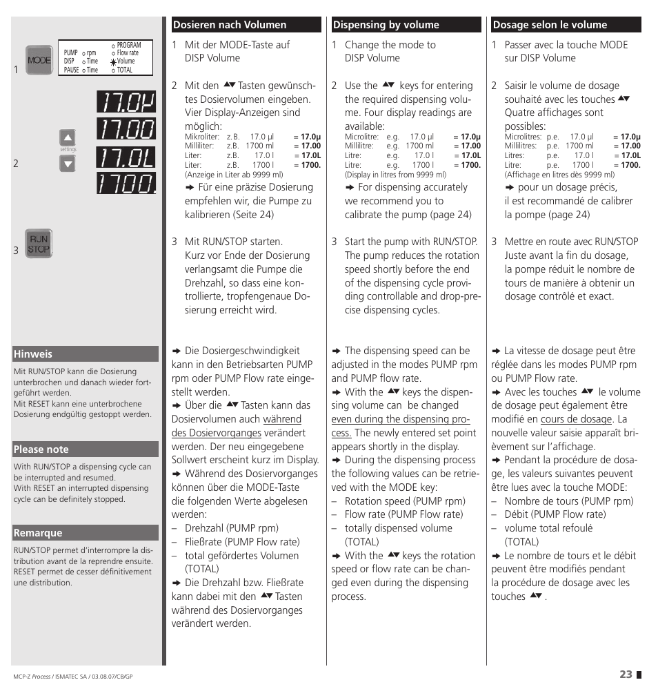 IDEX Health & Science MCP-Z Process User Manual | Page 23 / 60