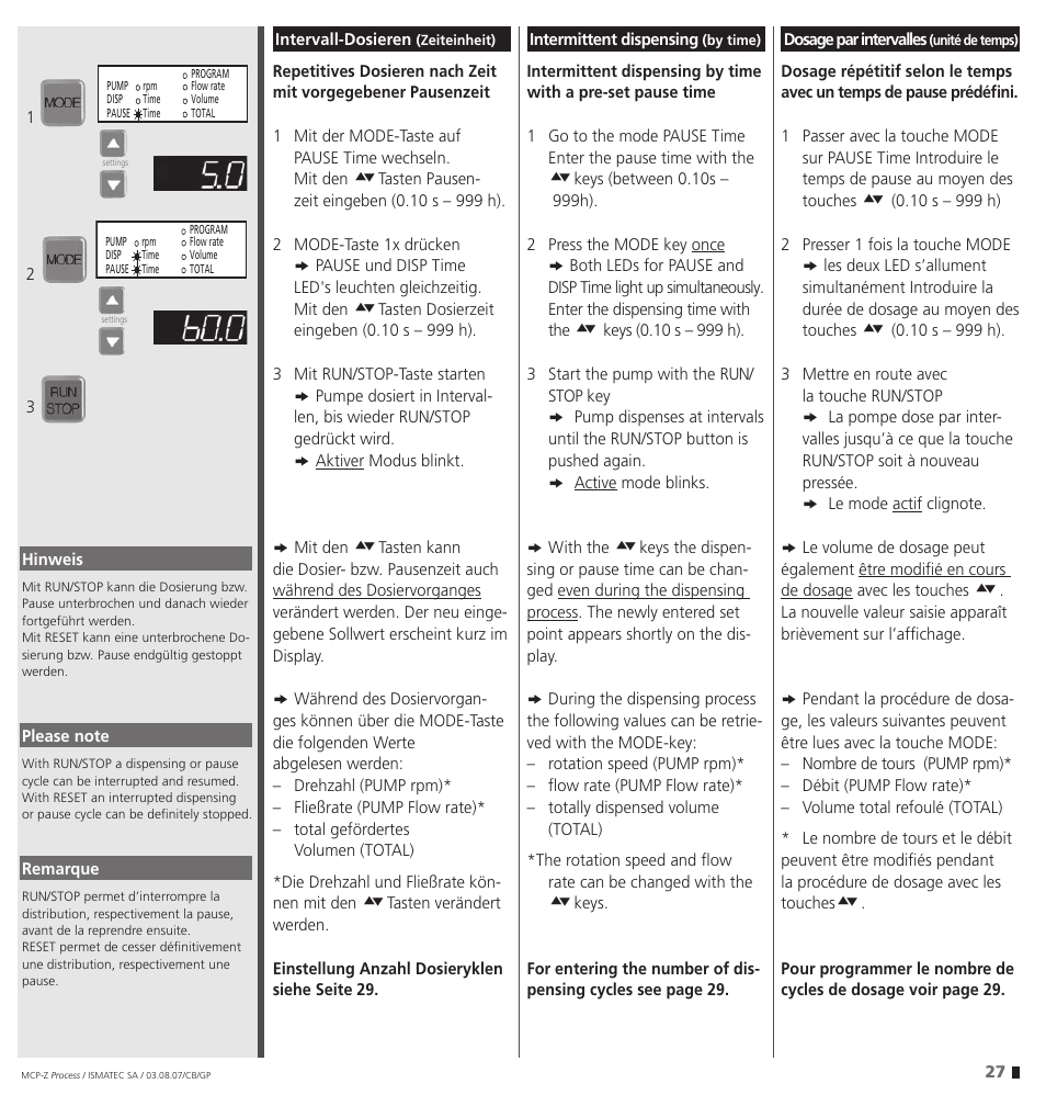 IDEX Health & Science MCP-Z Process User Manual | Page 27 / 60