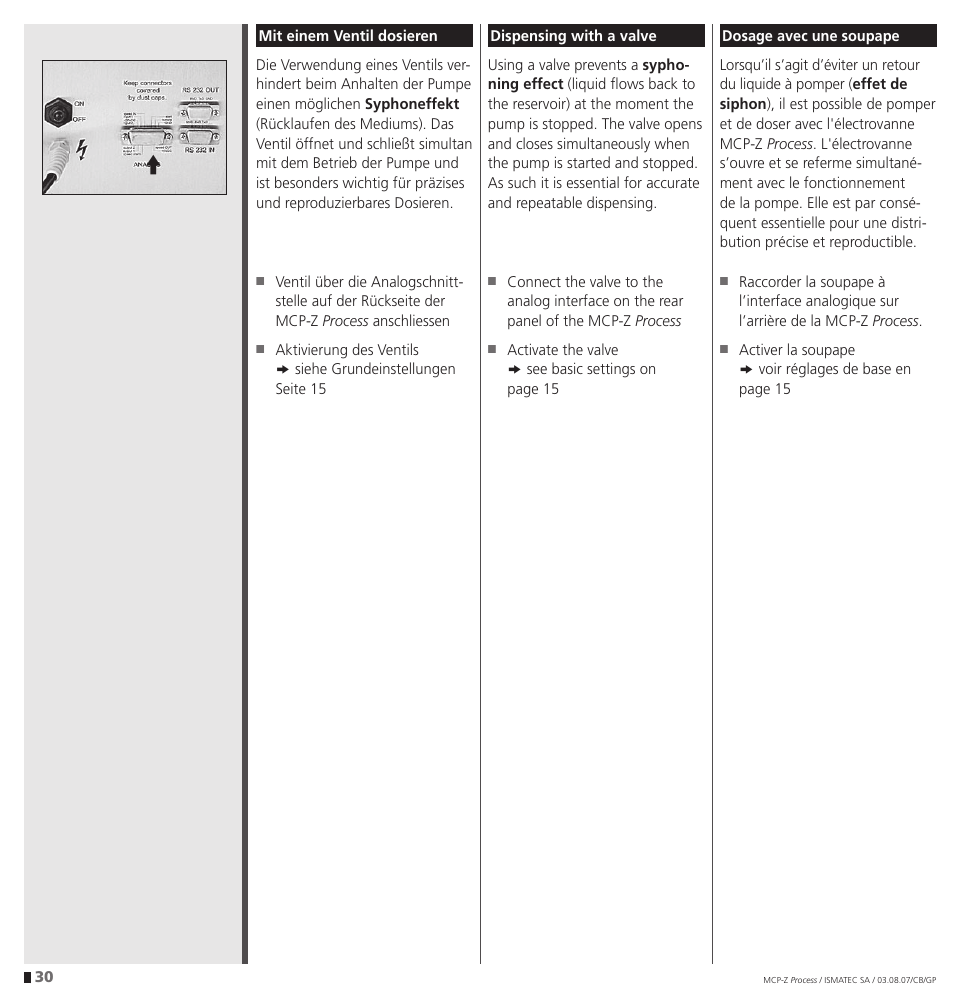 IDEX Health & Science MCP-Z Process User Manual | Page 30 / 60