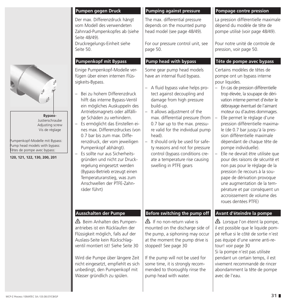 IDEX Health & Science MCP-Z Process User Manual | Page 31 / 60