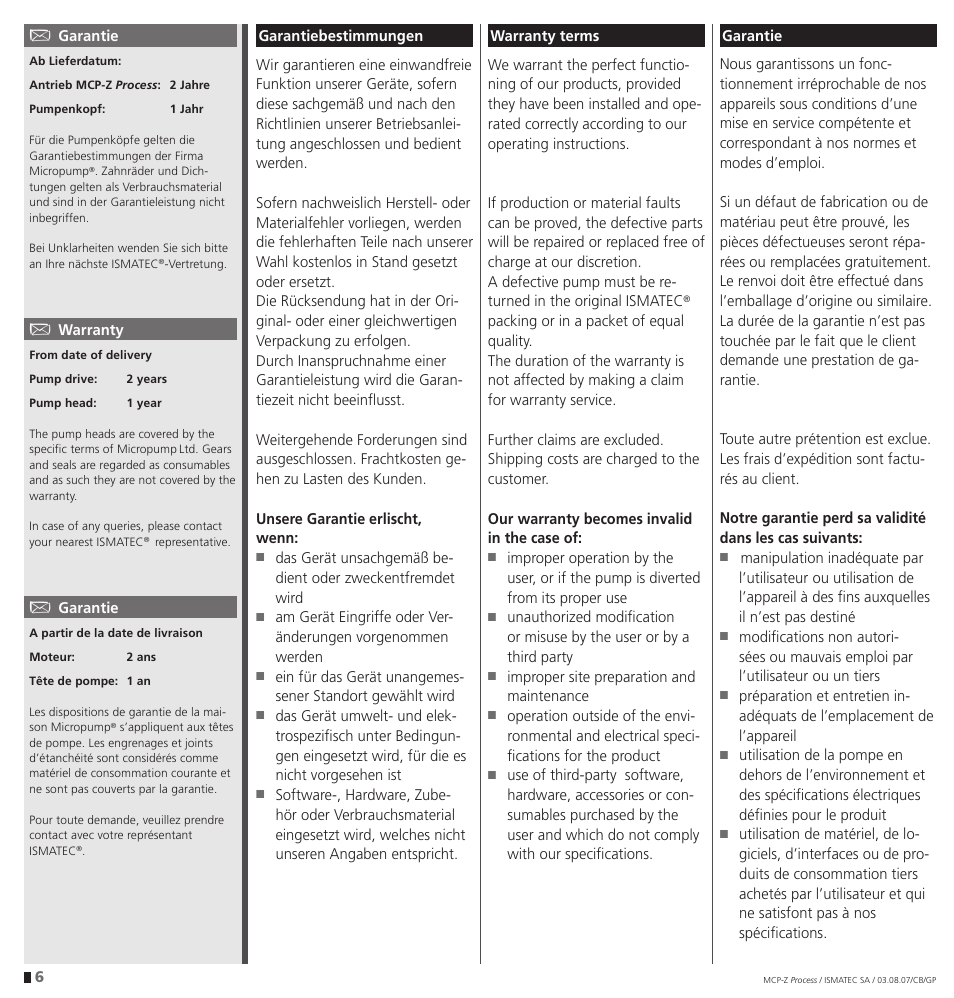IDEX Health & Science MCP-Z Process User Manual | Page 6 / 60