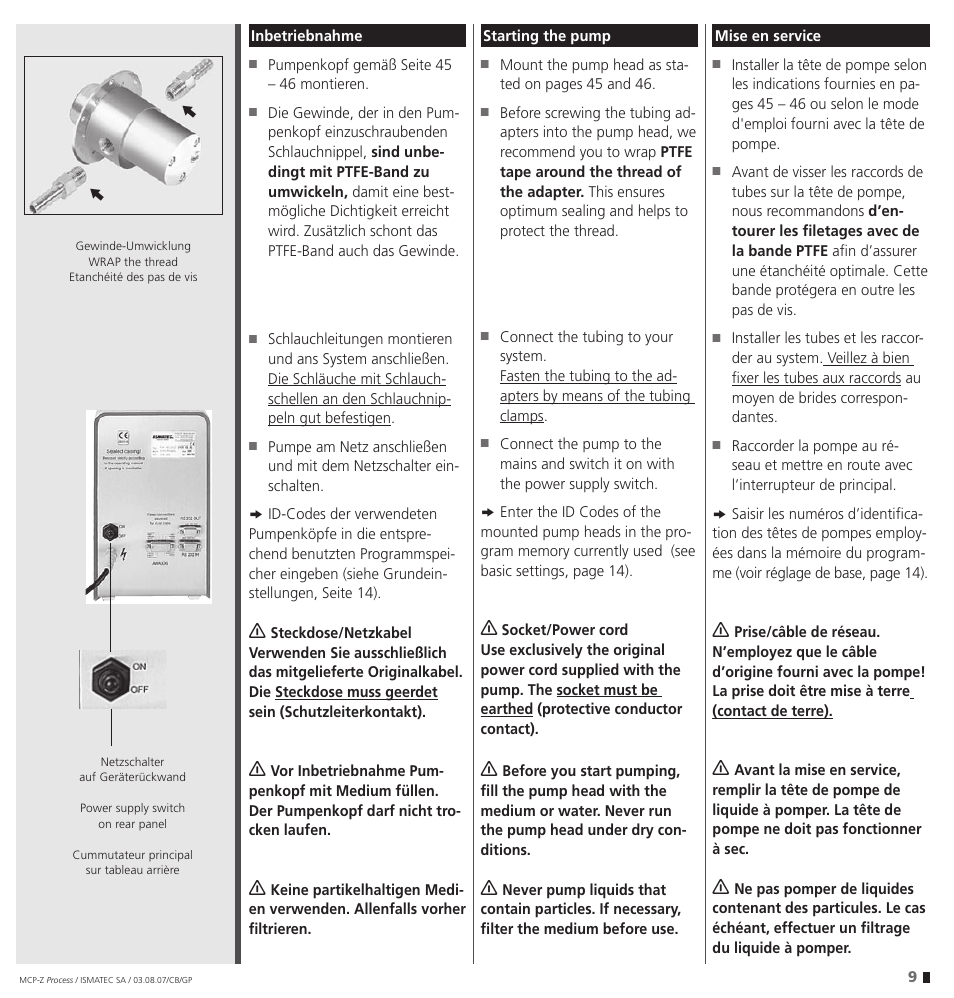 IDEX Health & Science MCP-Z Process User Manual | Page 9 / 60