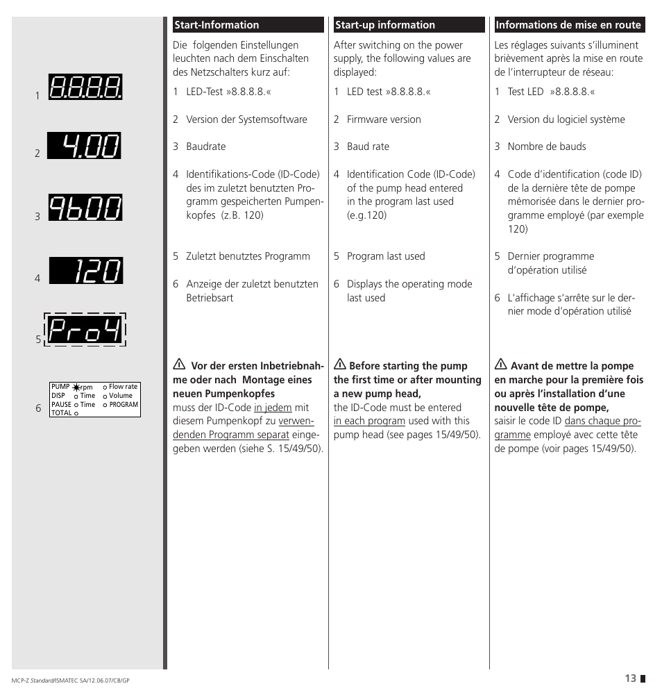 IDEX Health & Science MCP-Z Standard User Manual | Page 13 / 56