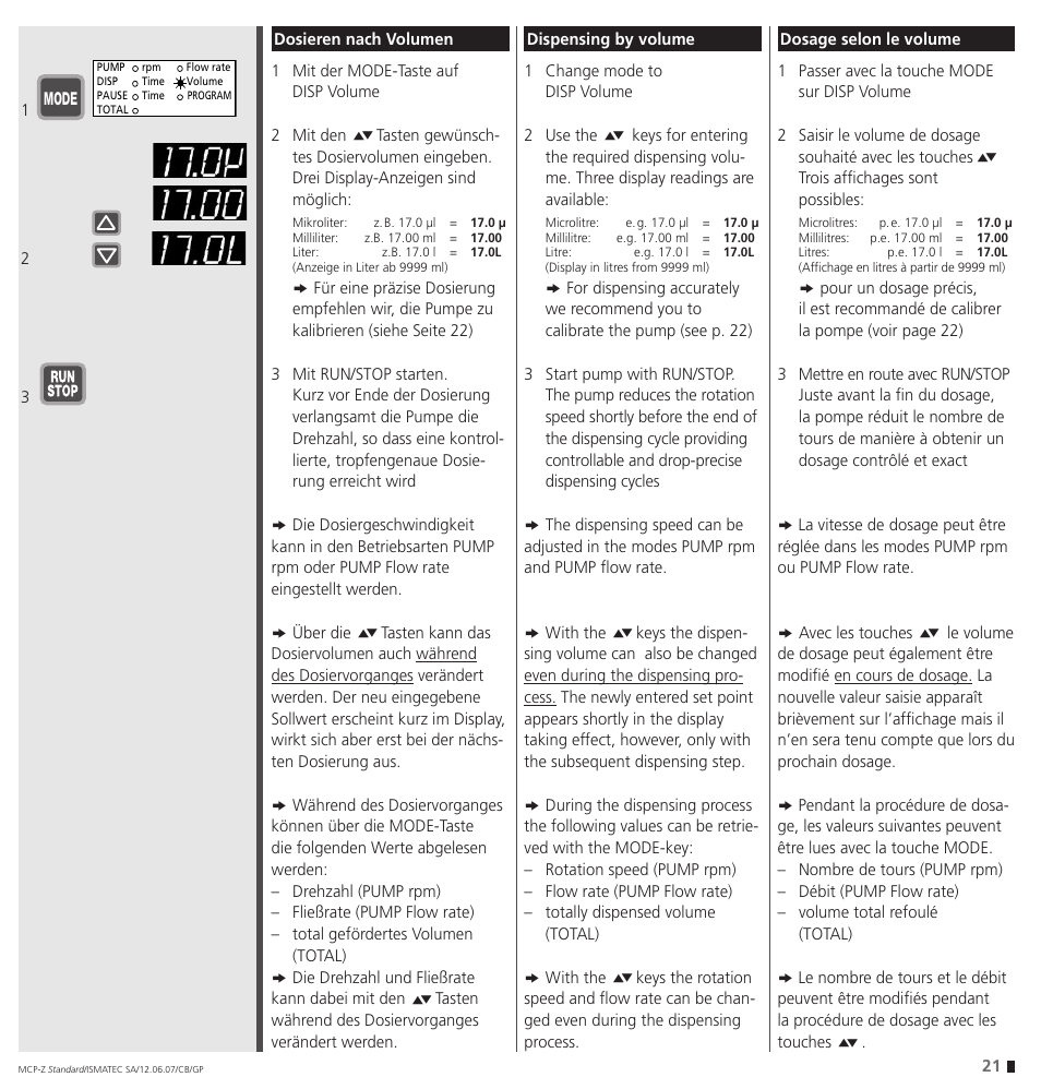 IDEX Health & Science MCP-Z Standard User Manual | Page 21 / 56