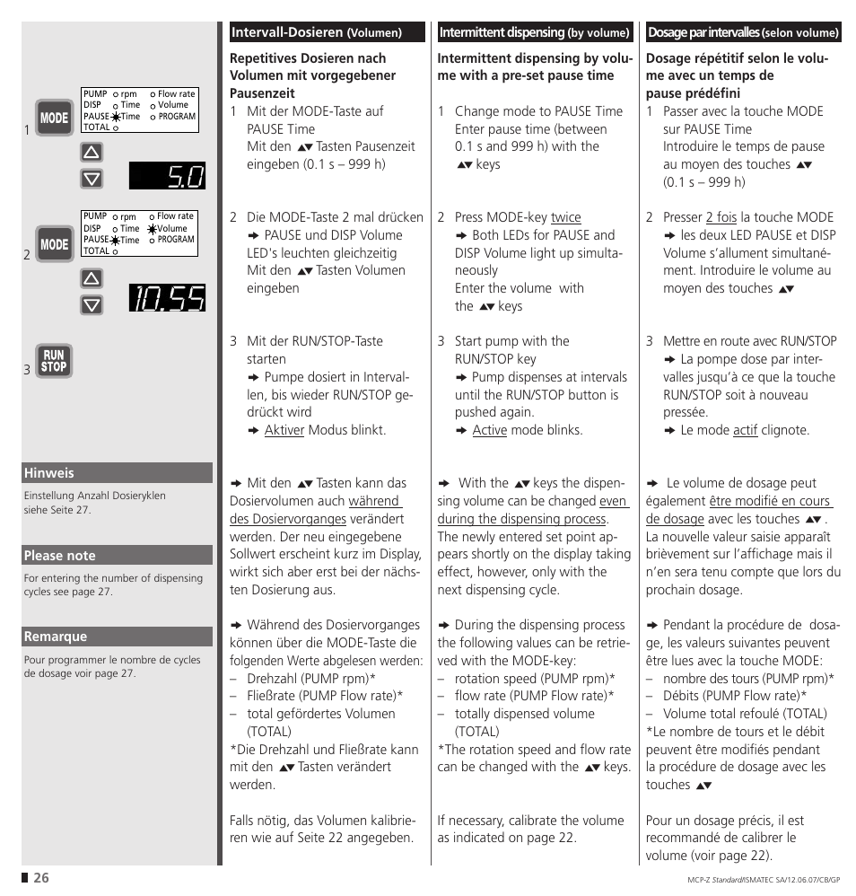 IDEX Health & Science MCP-Z Standard User Manual | Page 26 / 56