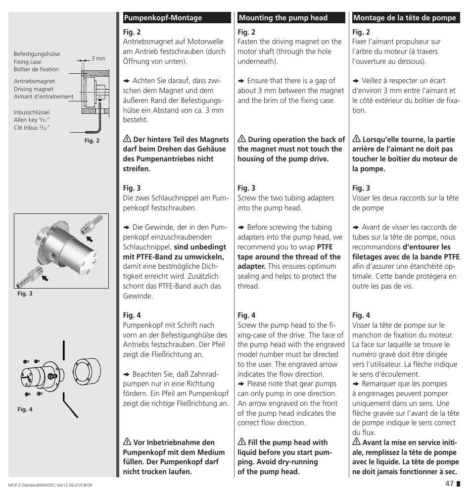 IDEX Health & Science MCP-Z Standard User Manual | Page 47 / 56