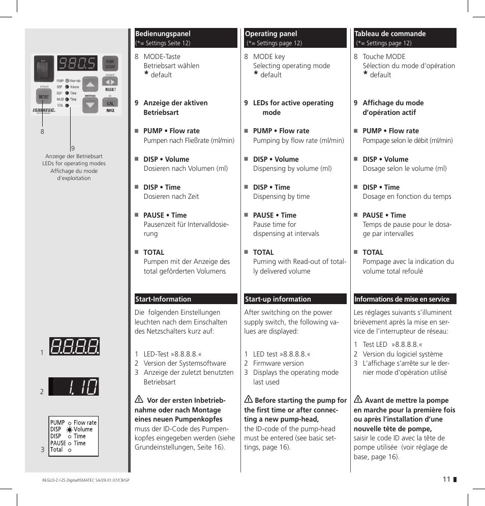 IDEX Health & Science REGLO--ZS Digital User Manual | Page 11 / 52