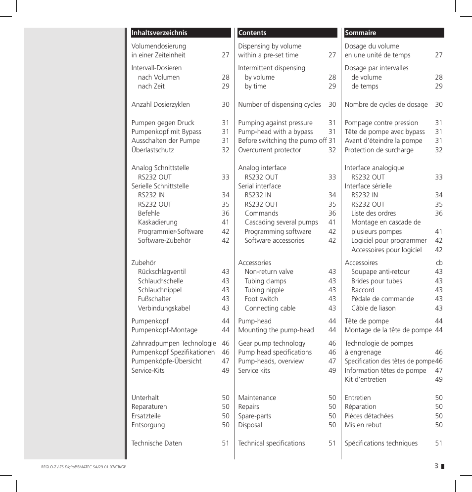 IDEX Health & Science REGLO--ZS Digital User Manual | Page 3 / 52