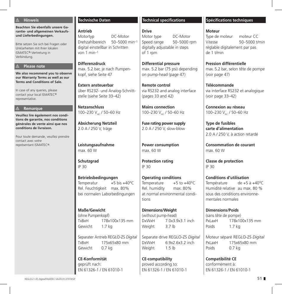 IDEX Health & Science REGLO--ZS Digital User Manual | Page 51 / 52