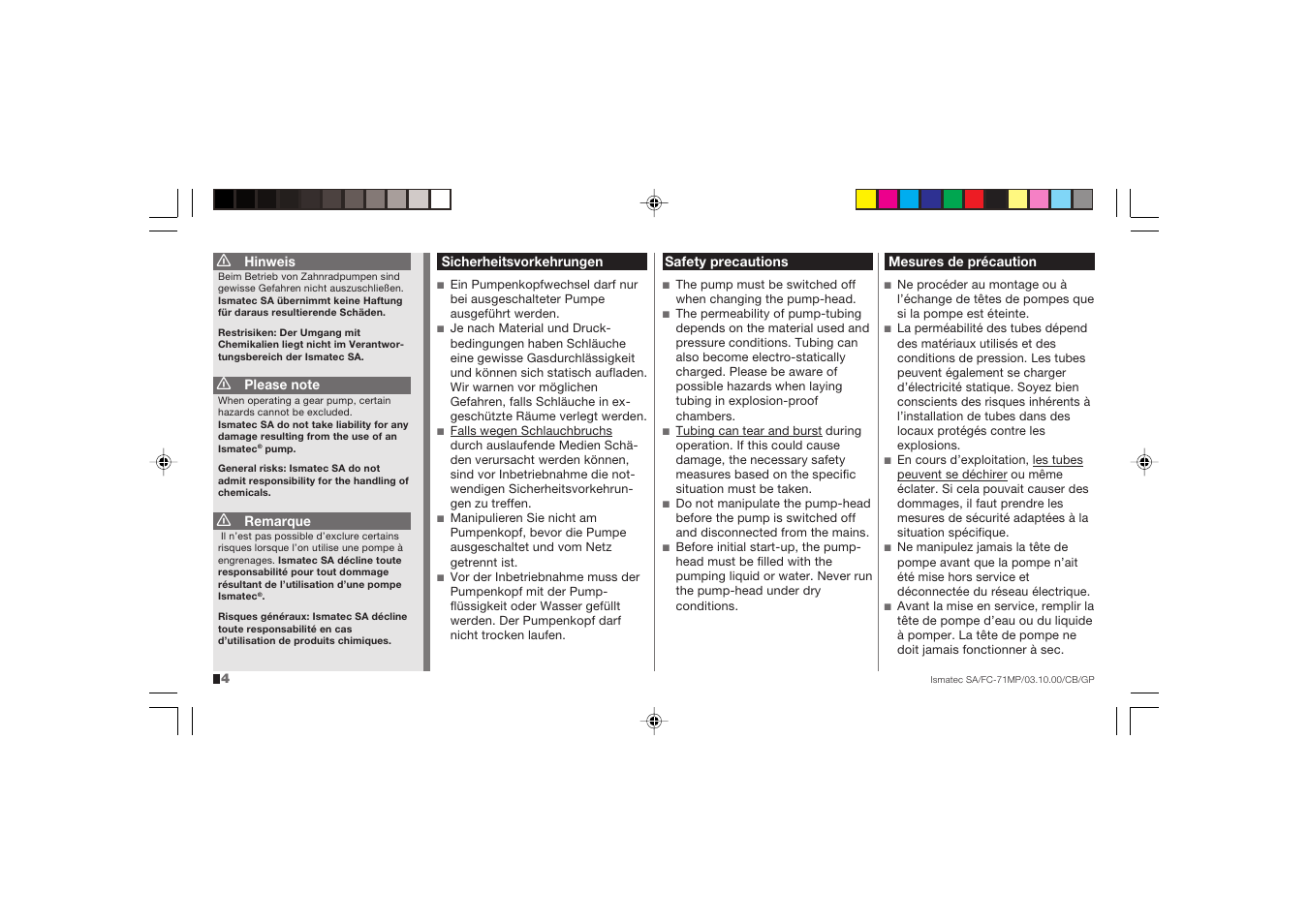 IDEX Health & Science FC71-MP User Manual | Page 4 / 24