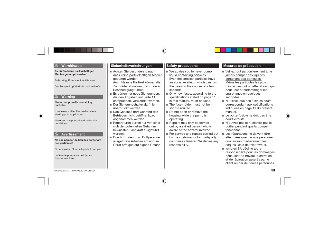 IDEX Health & Science FC71-MP User Manual | Page 5 / 24