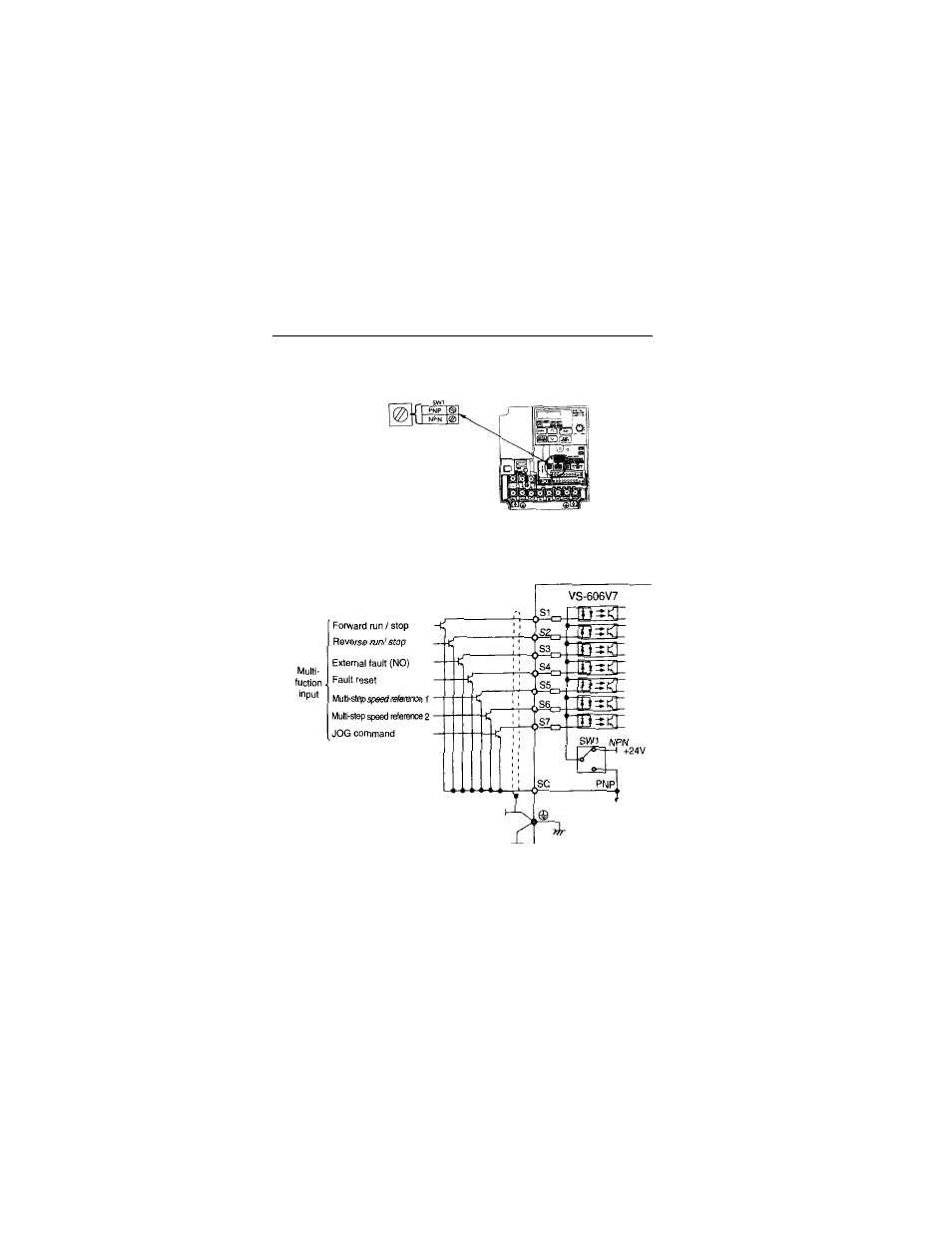 Sequence input connection with npn/pnp transistor | IDEX Health & Science VS-606V7 Series User Manual | Page 148 / 174