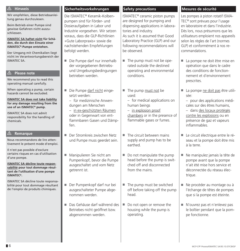 IDEX Health & Science CPF Process User Manual | Page 6 / 68