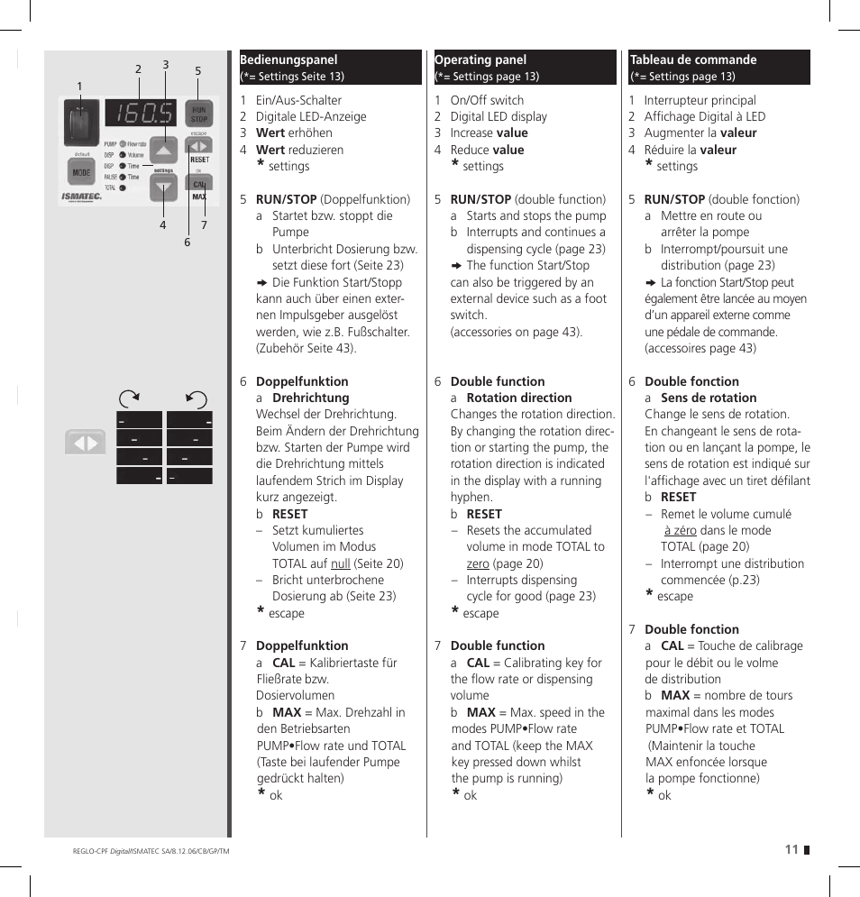 IDEX Health & Science REGLO CPF Digital Version with Settings Menu User Manual | Page 11 / 52