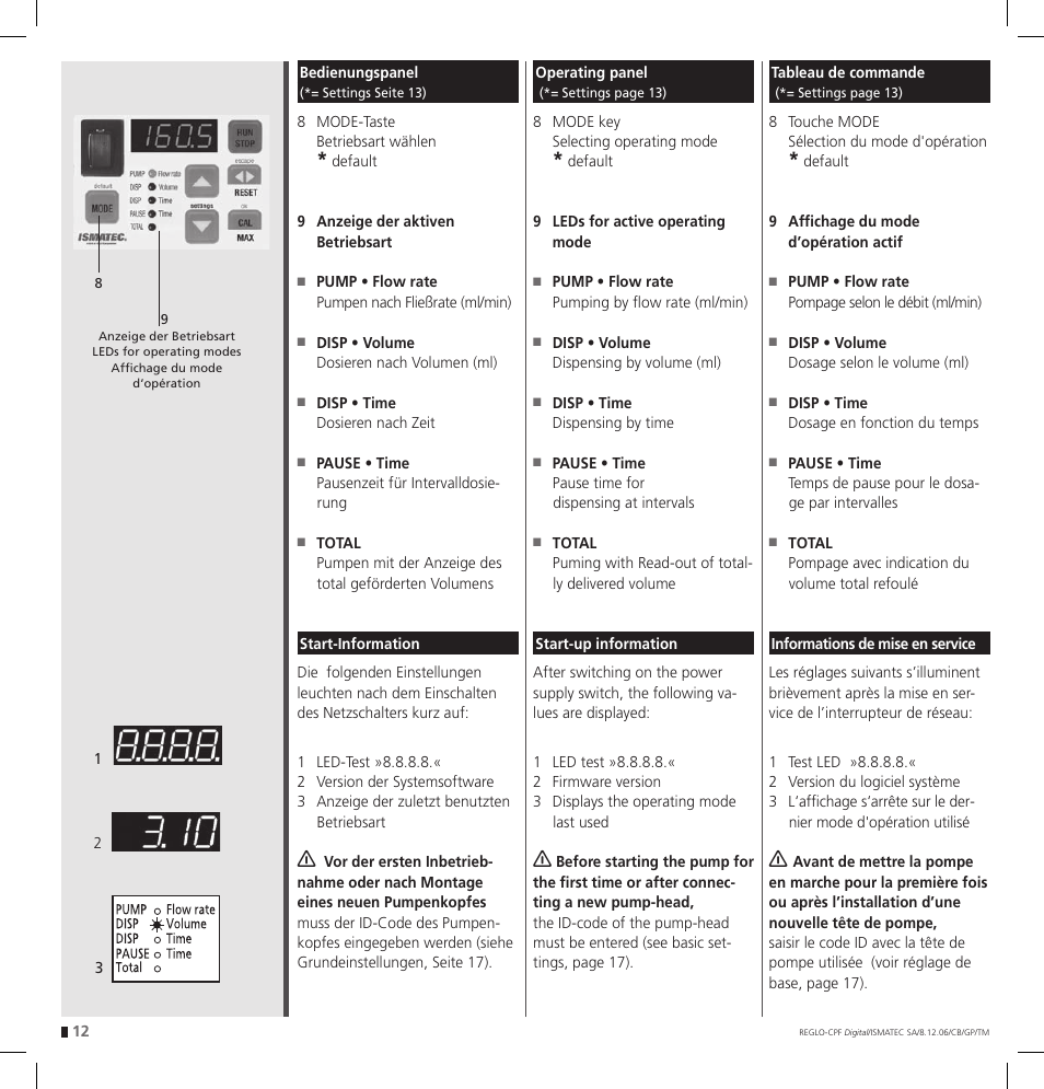 IDEX Health & Science REGLO CPF Digital Version with Settings Menu User Manual | Page 12 / 52