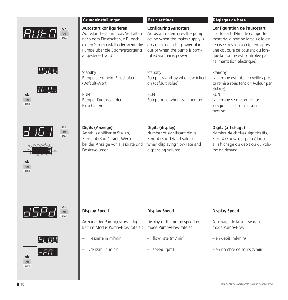 IDEX Health & Science REGLO CPF Digital Version with Settings Menu User Manual | Page 16 / 52