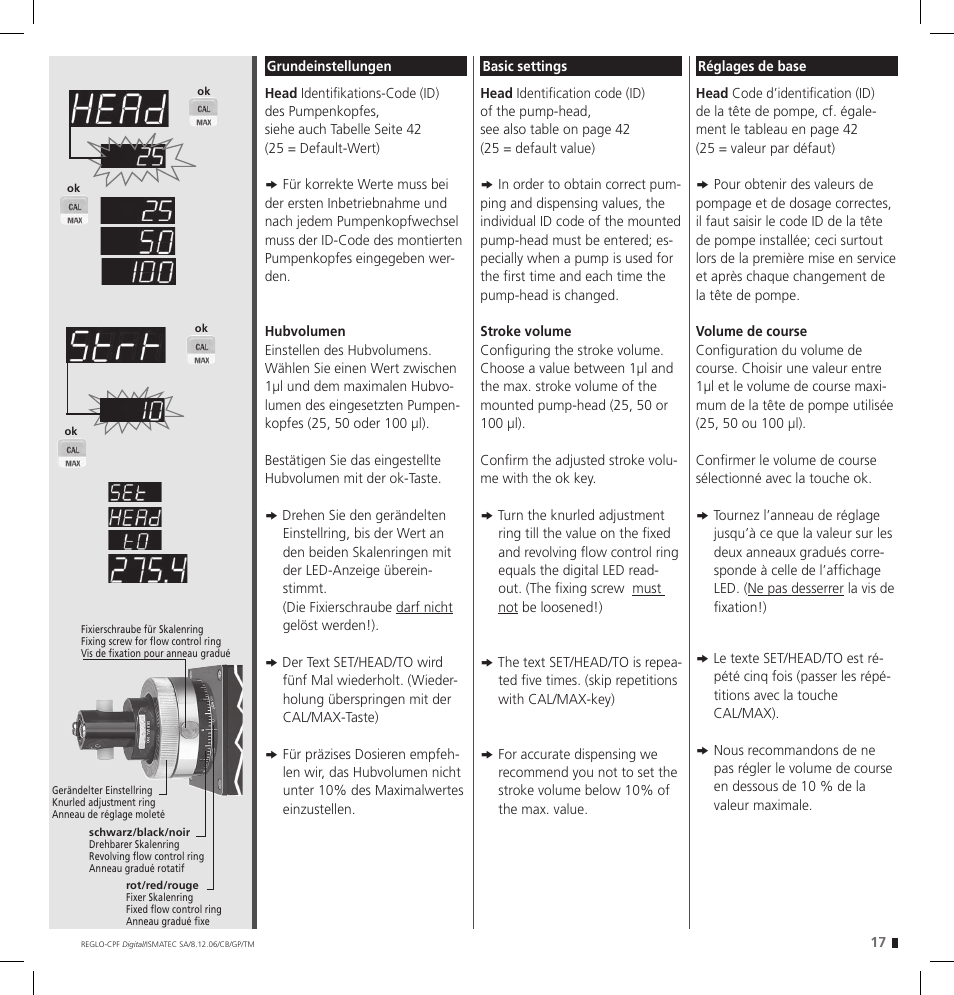 IDEX Health & Science REGLO CPF Digital Version with Settings Menu User Manual | Page 17 / 52