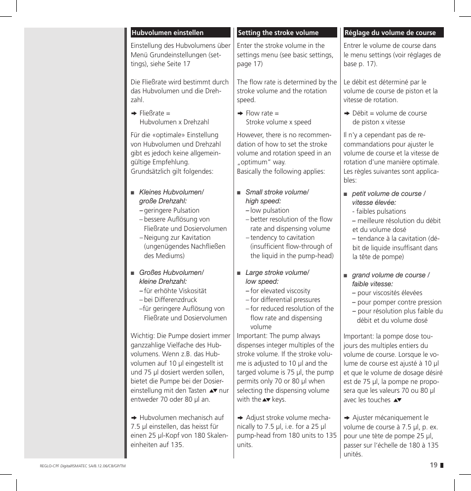 IDEX Health & Science REGLO CPF Digital Version with Settings Menu User Manual | Page 19 / 52