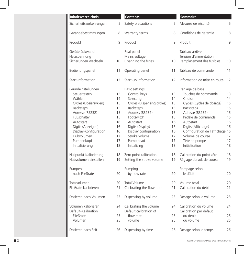 IDEX Health & Science REGLO CPF Digital Version with Settings Menu User Manual | Page 2 / 52
