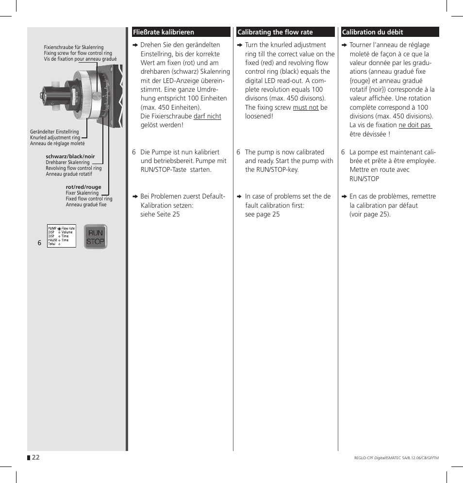 IDEX Health & Science REGLO CPF Digital Version with Settings Menu User Manual | Page 22 / 52
