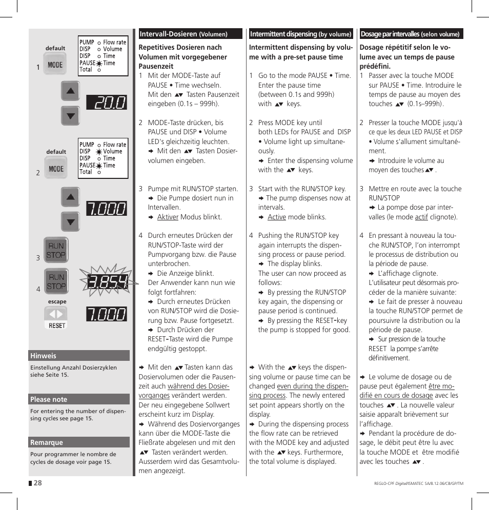 IDEX Health & Science REGLO CPF Digital Version with Settings Menu User Manual | Page 28 / 52