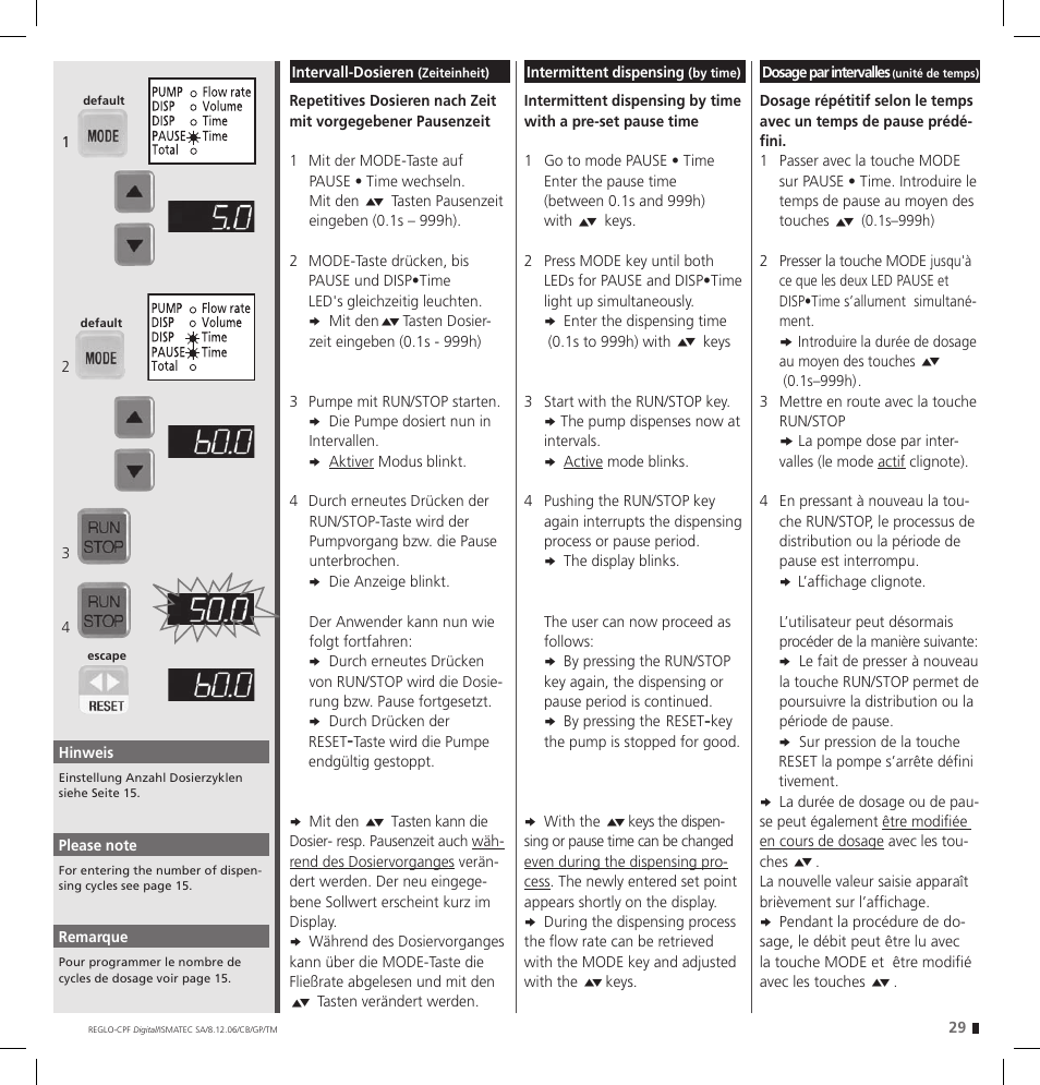 IDEX Health & Science REGLO CPF Digital Version with Settings Menu User Manual | Page 29 / 52