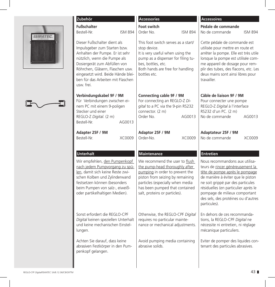 IDEX Health & Science REGLO CPF Digital Version with Settings Menu User Manual | Page 43 / 52