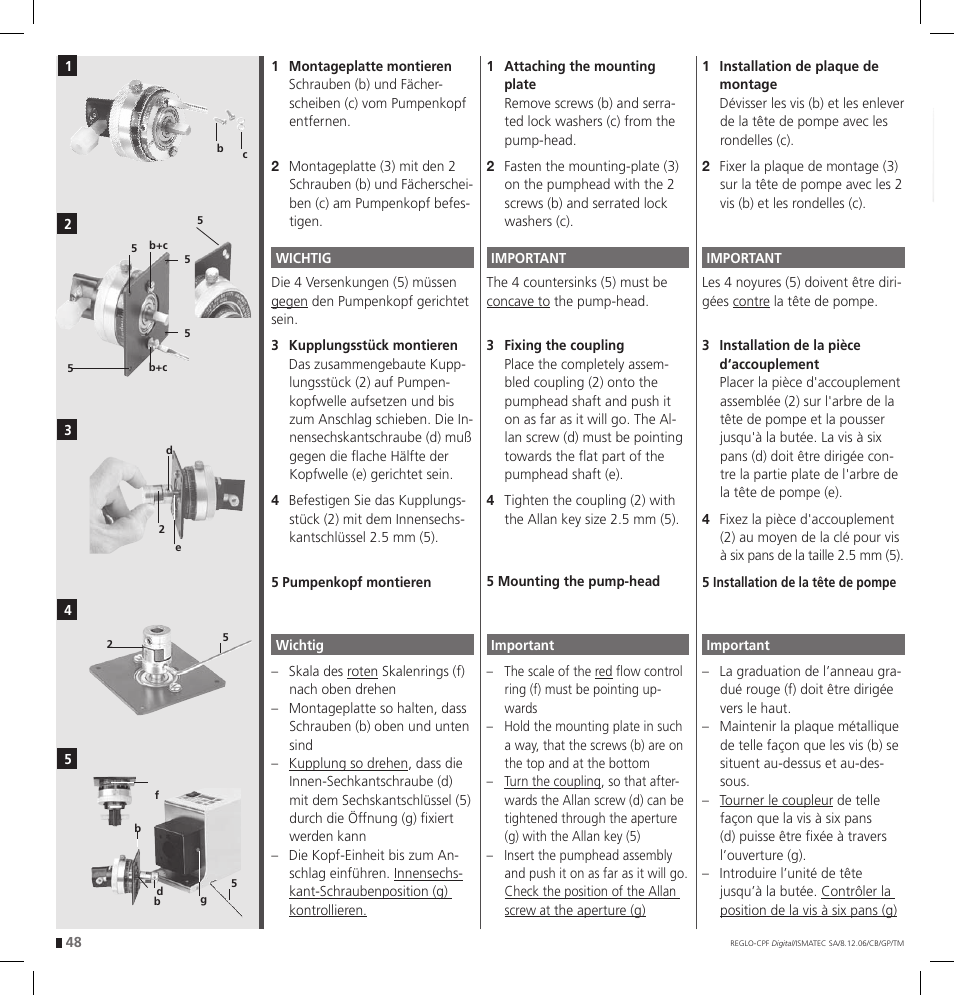 IDEX Health & Science REGLO CPF Digital Version with Settings Menu User Manual | Page 48 / 52