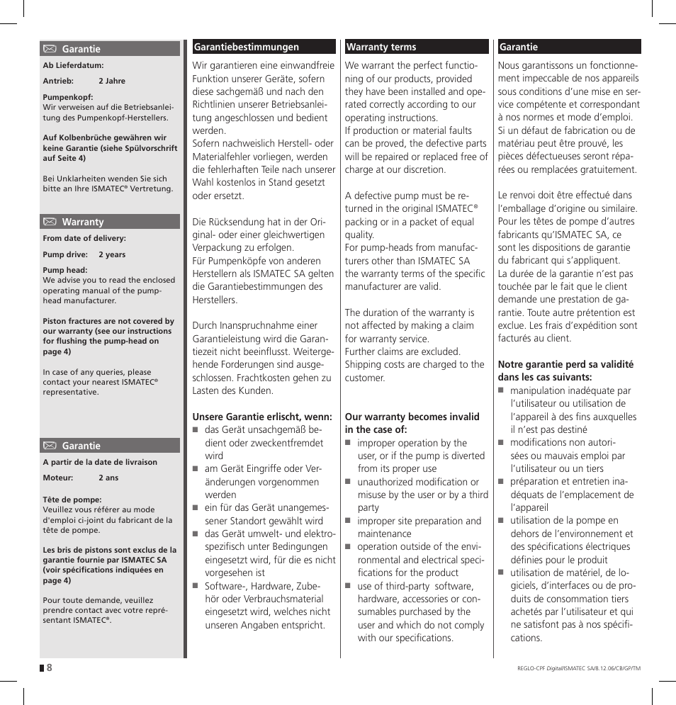 IDEX Health & Science REGLO CPF Digital Version with Settings Menu User Manual | Page 8 / 52