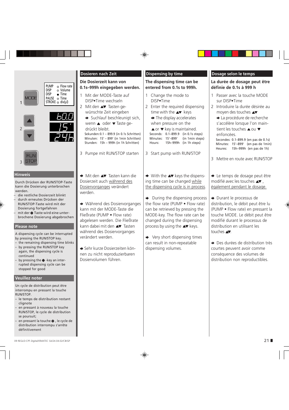 IDEX Health & Science REGLO CPF Digital Version without Settings Menu User Manual | Page 21 / 44