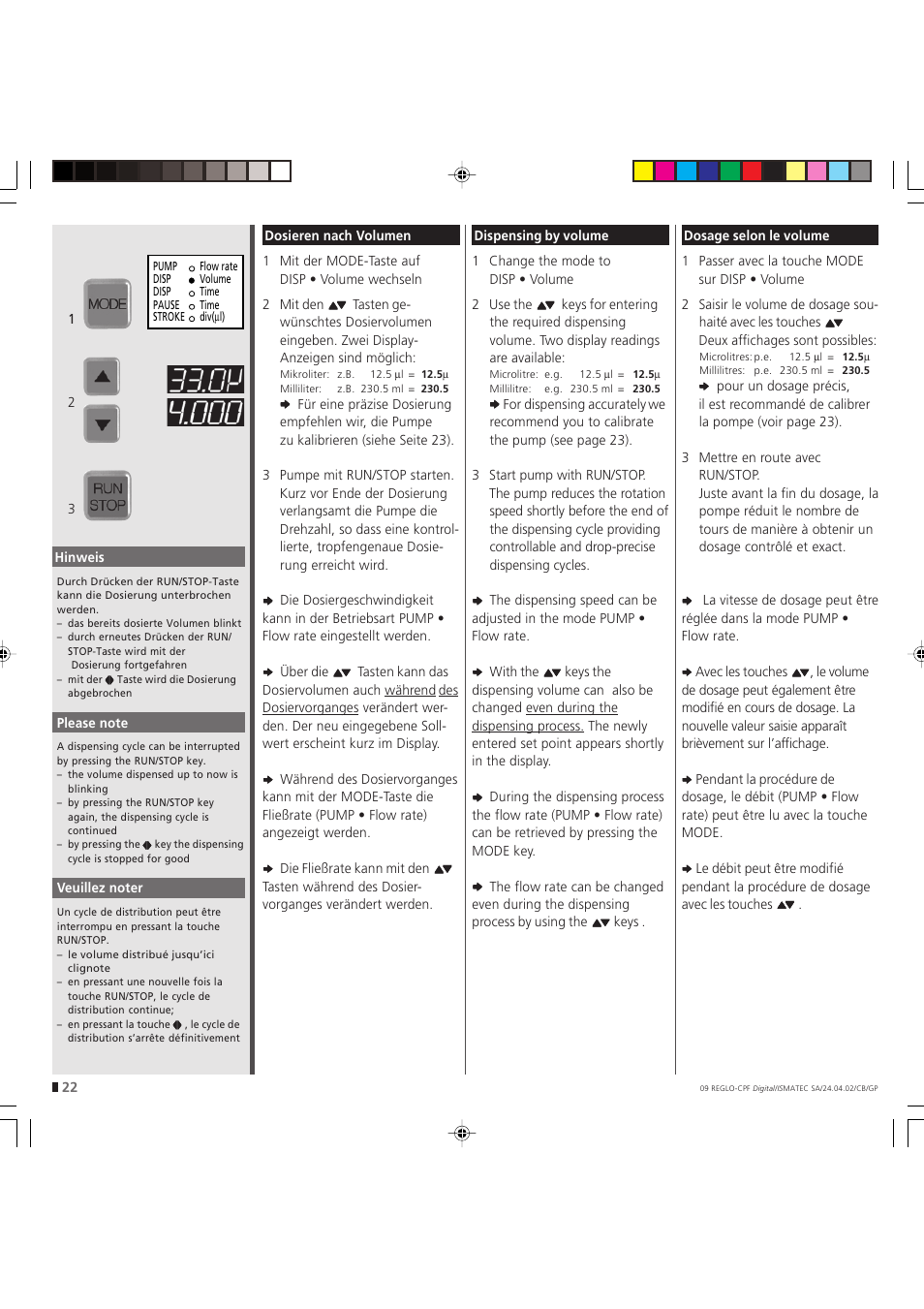 IDEX Health & Science REGLO CPF Digital Version without Settings Menu User Manual | Page 22 / 44