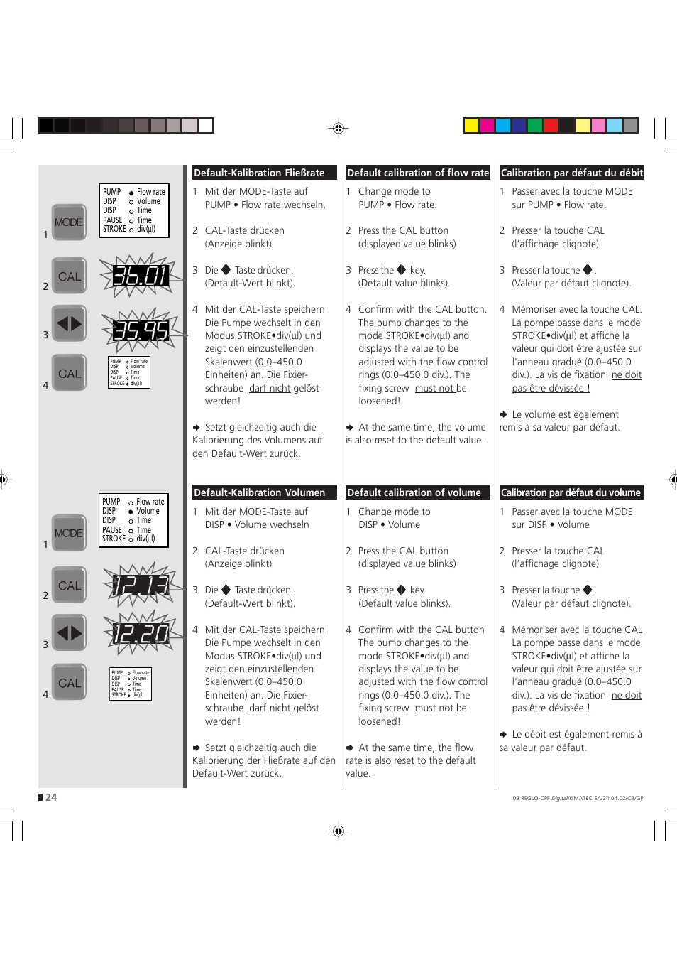 IDEX Health & Science REGLO CPF Digital Version without Settings Menu User Manual | Page 24 / 44