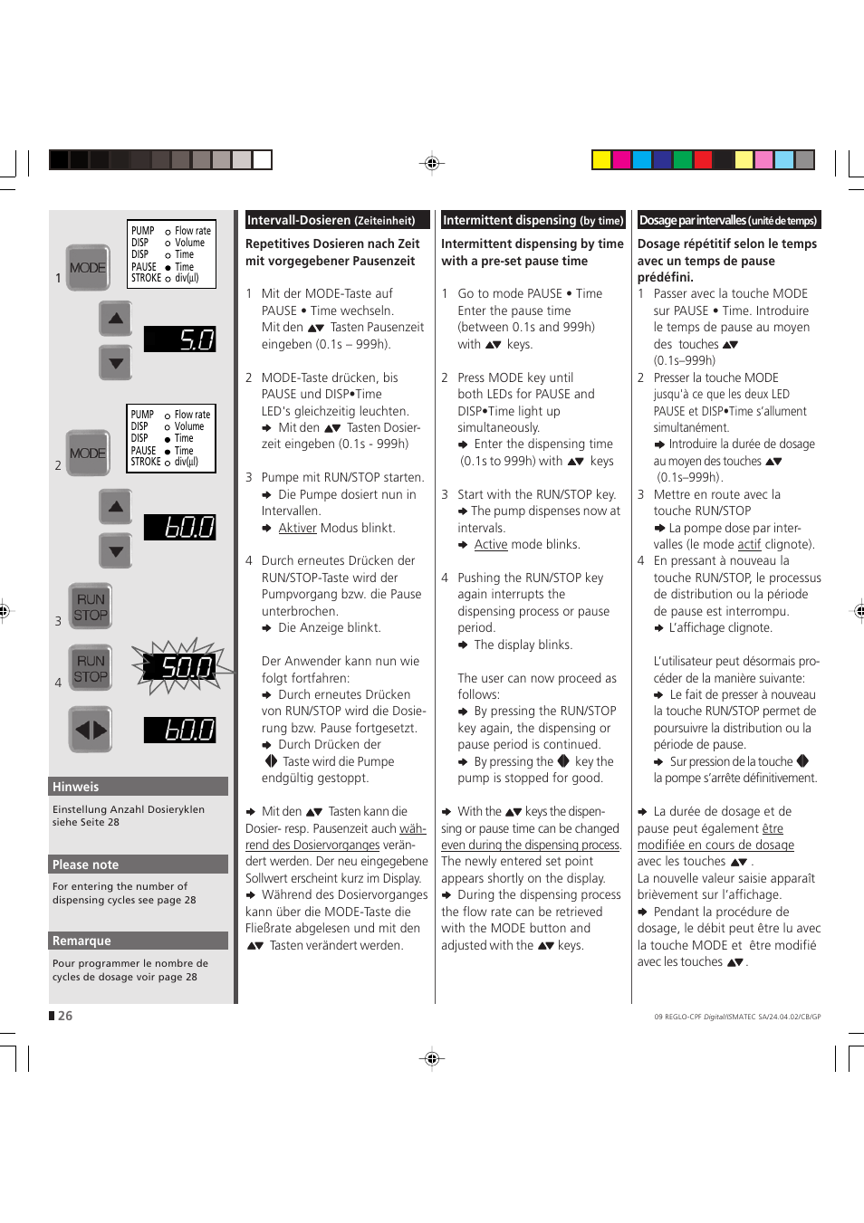 IDEX Health & Science REGLO CPF Digital Version without Settings Menu User Manual | Page 26 / 44