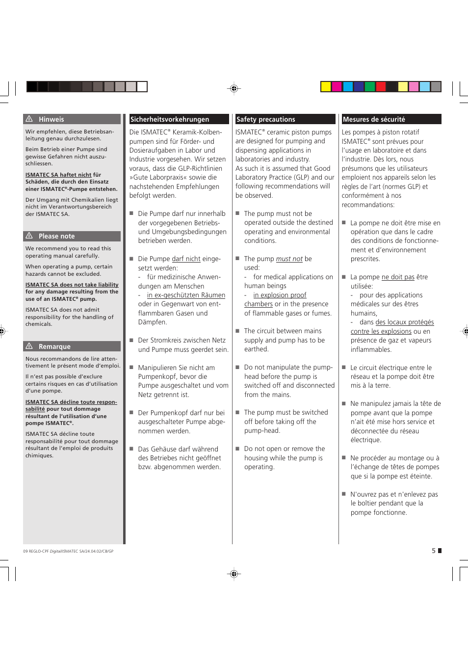 IDEX Health & Science REGLO CPF Digital Version without Settings Menu User Manual | Page 5 / 44