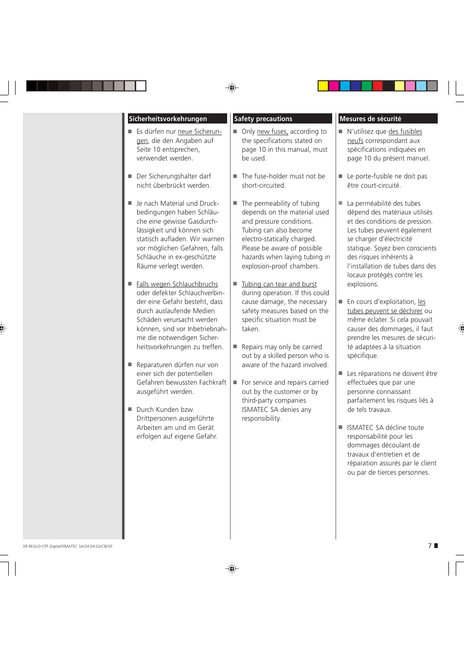 IDEX Health & Science REGLO CPF Digital Version without Settings Menu User Manual | Page 7 / 44