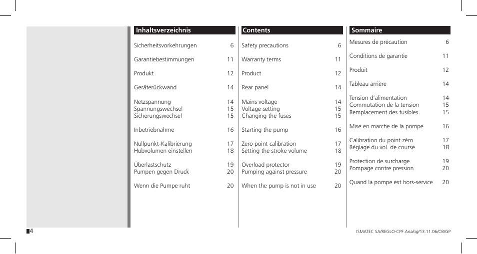IDEX Health & Science REGLO CPF Analog User Manual | Page 4 / 36