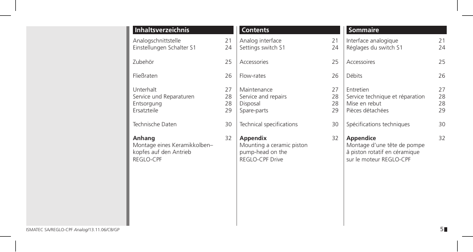 IDEX Health & Science REGLO CPF Analog User Manual | Page 5 / 36