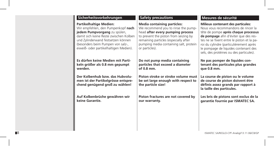 IDEX Health & Science REGLO CPF Analog User Manual | Page 8 / 36