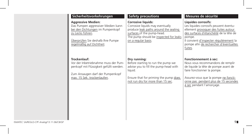 IDEX Health & Science REGLO CPF Analog User Manual | Page 9 / 36