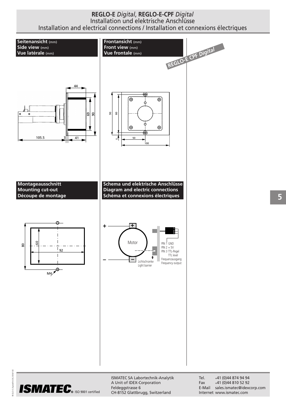 Reglo-e cpf digital | IDEX Health & Science REGLO OEM Digital User Manual | Page 5 / 10