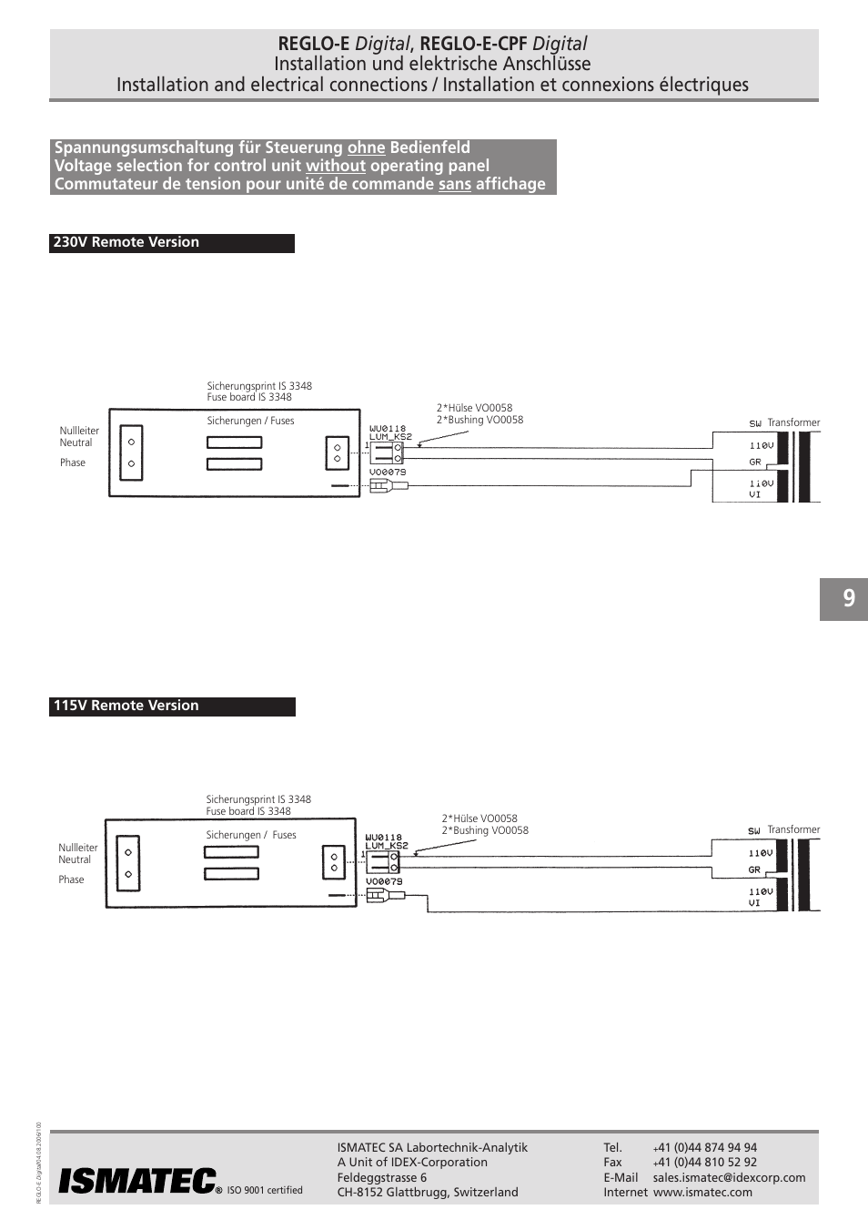 IDEX Health & Science REGLO OEM Digital User Manual | Page 9 / 10