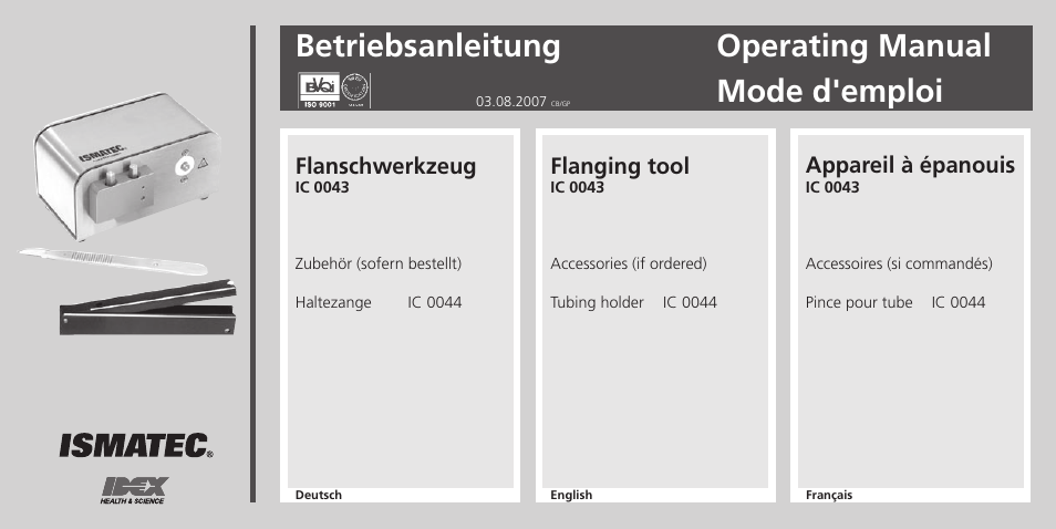 IDEX Health & Science IC 0043 Flanging tool User Manual | 16 pages