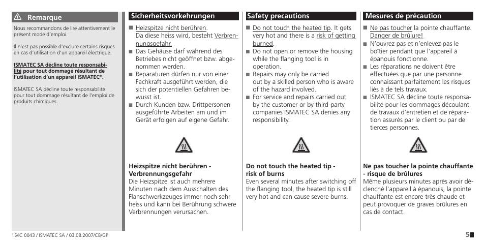 IDEX Health & Science IC 0043 Flanging tool User Manual | Page 5 / 16