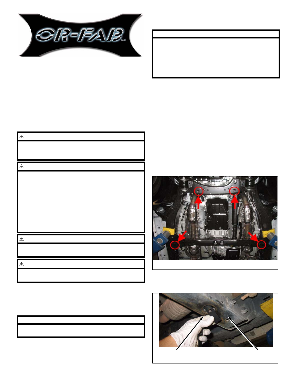OR-Fab 87042 TUNDRA/08-13 SEQUOIA TRANSMISSION SKID PLATE CAT THEFT User Manual | 2 pages