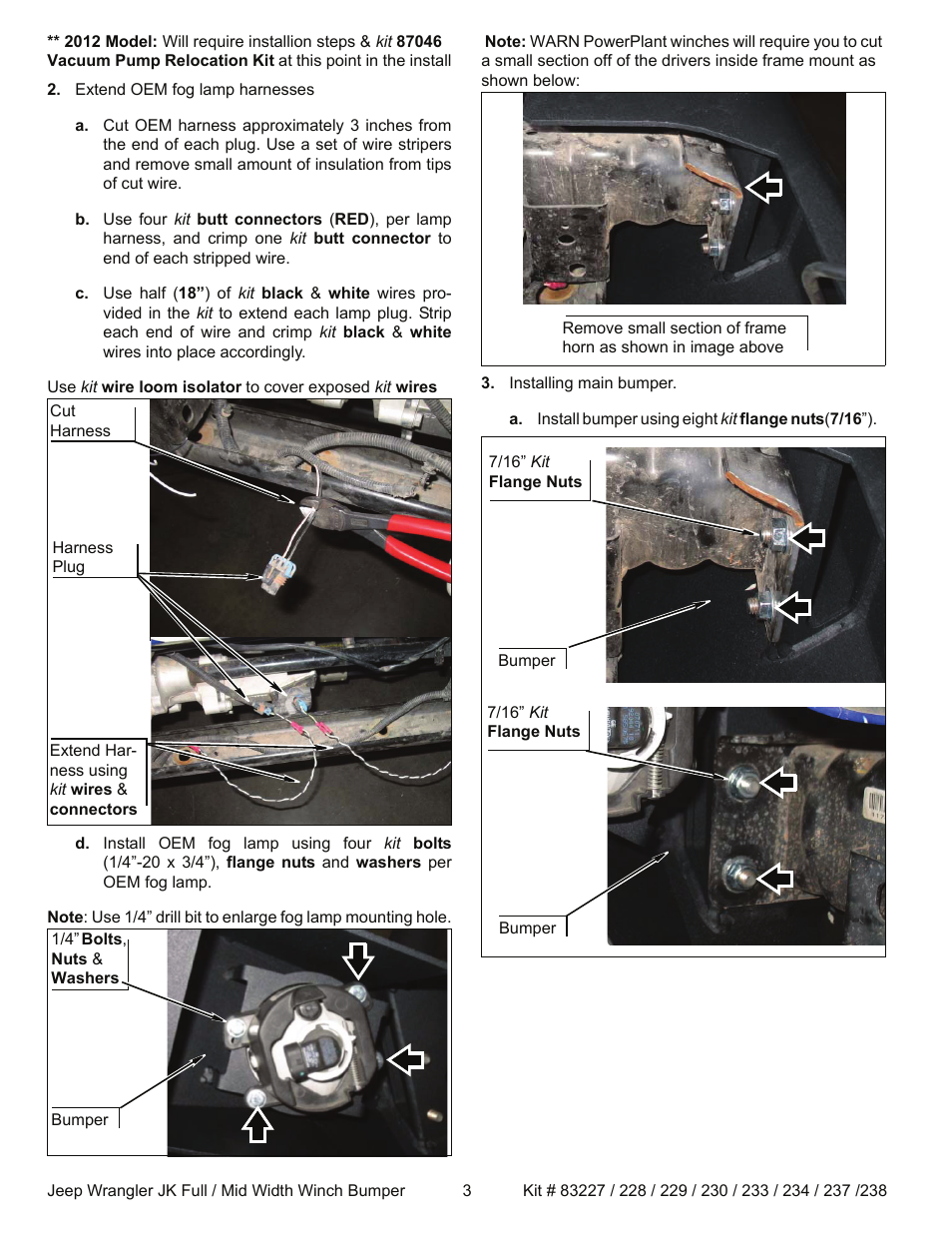 OR-Fab 83238 JK WRANGLER HD FULL WIDTH CENTER WINCH FRONT BUMPER User Manual | Page 3 / 5