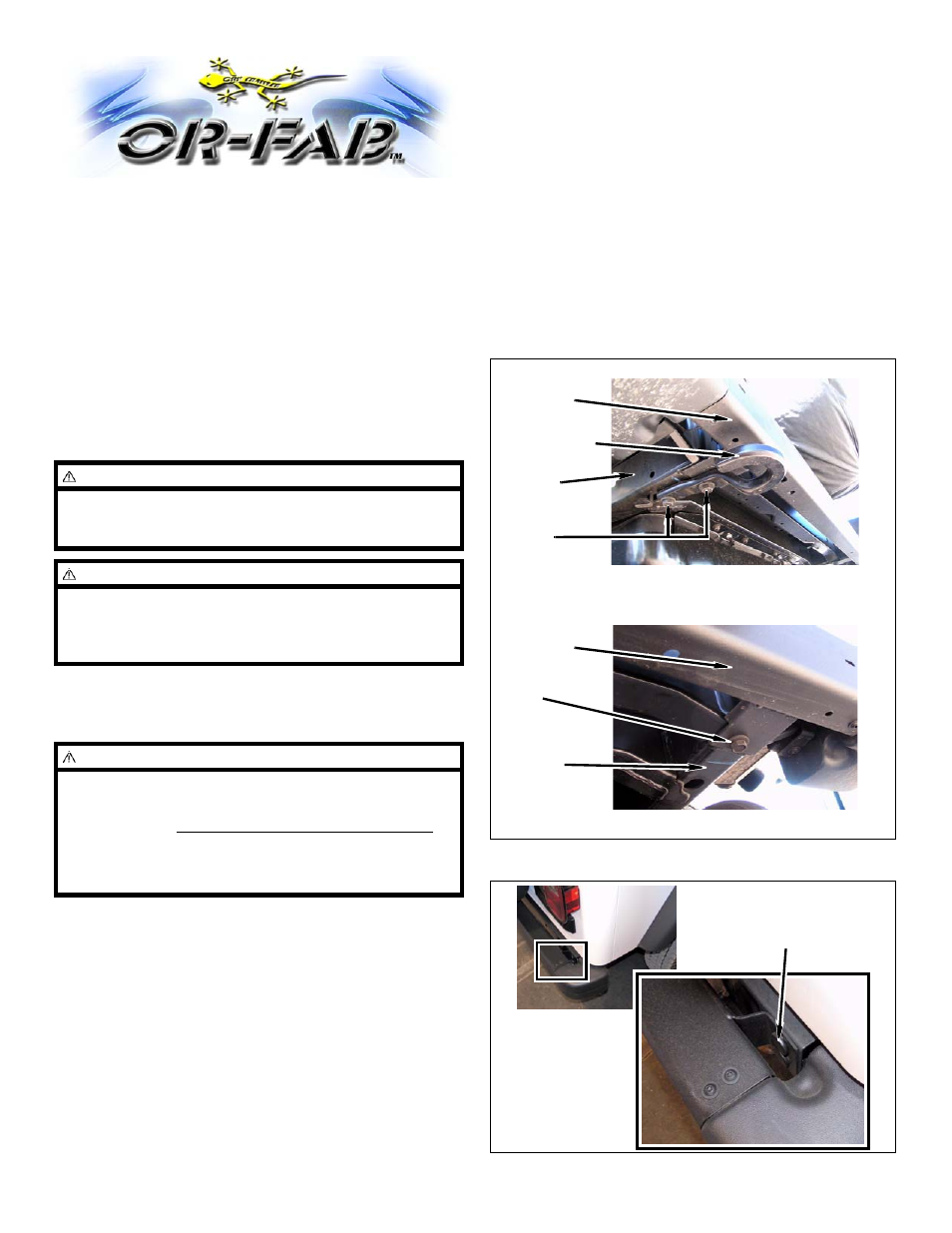 OR-Fab 83640 REAR ROCKSLIDER SHEET METAL BUMPER / TJ / TJL User Manual | 2 pages