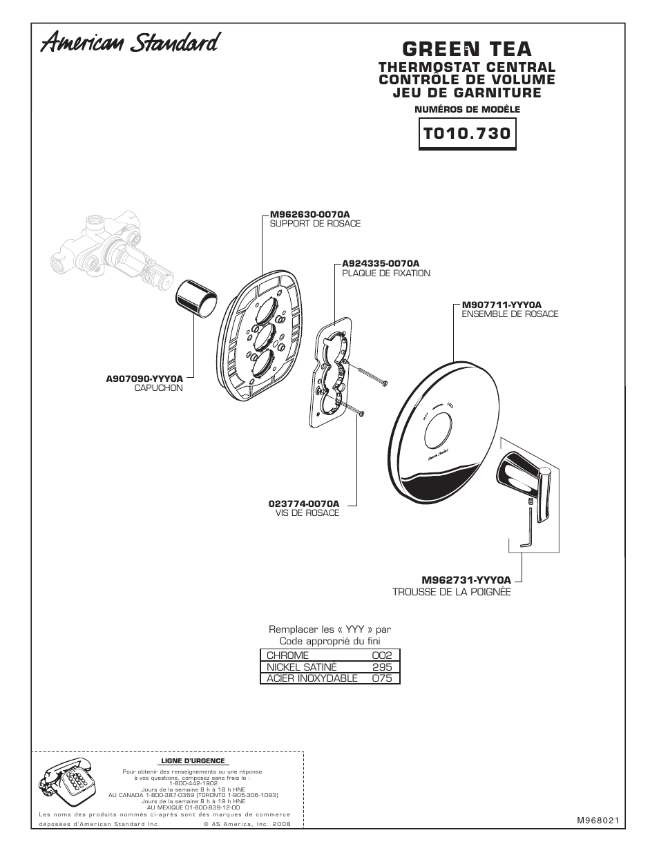 Green tea | American Standard T010.730 User Manual | Page 6 / 9
