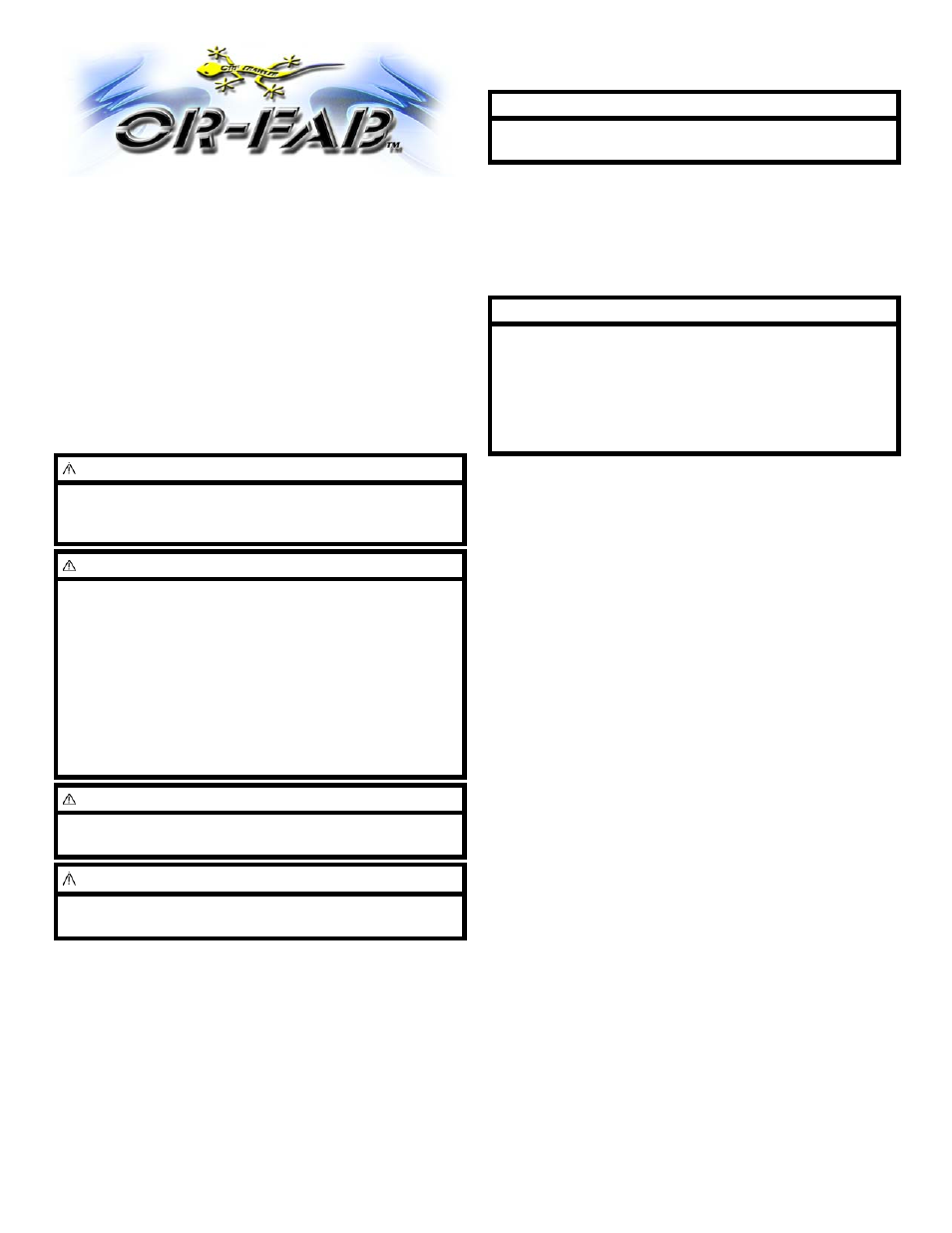 OR-Fab 84460 XJ CHEROKEE HD ROCK SLIDERS User Manual | 4 pages