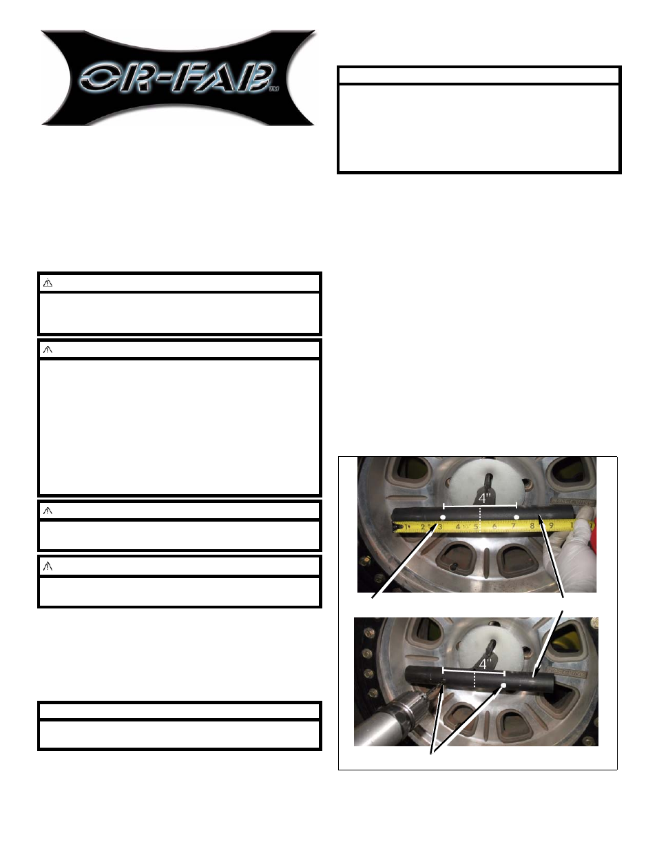 OR-Fab 87035 TIRE CARRIER T-HANDLE LICENSE PLATE RELOCATION BRACKET User Manual | 2 pages